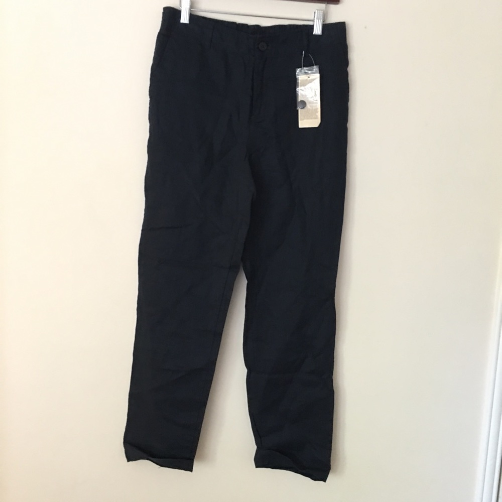 Muji French linen Trousers Navy blue
